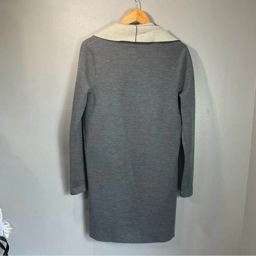 VINCE Two Tone Drape Open Front Wool Gray Cardigan merino wool blend size Small